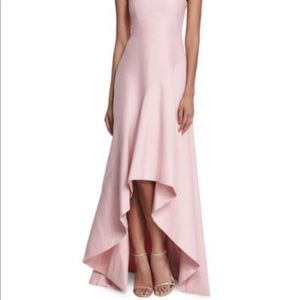 Halston Heritage Pink Hi-Lo Gown